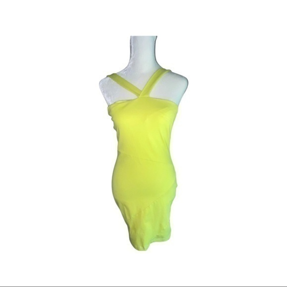 Bebe lime green bodycon dress